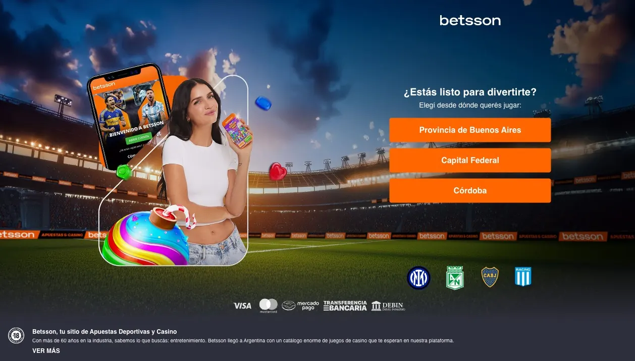 Página principal de Betsson Argentina — mayo 2026