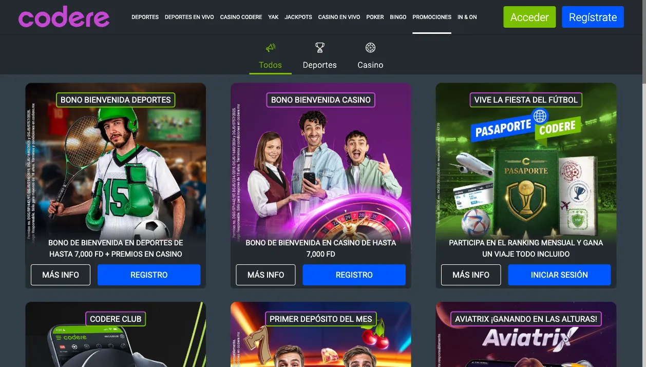 Promociones de Codere Casino México — mayo 2026