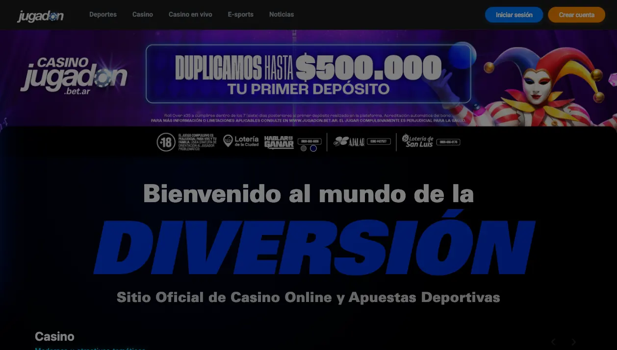 Jugadon Argentina con bono de bienvenida y casino — mayo 2026