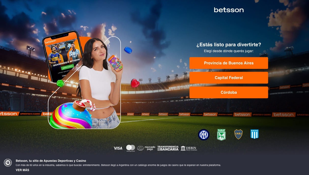 Página principal de Betsson Argentina — mayo 2026