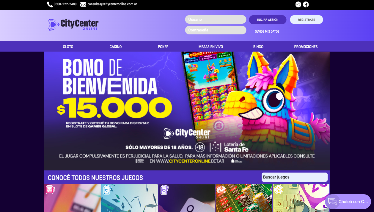 Página principal de City Center Online — mayo 2026