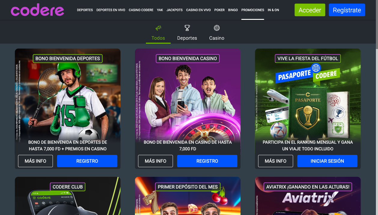 Promociones de Codere Casino México — mayo 2026