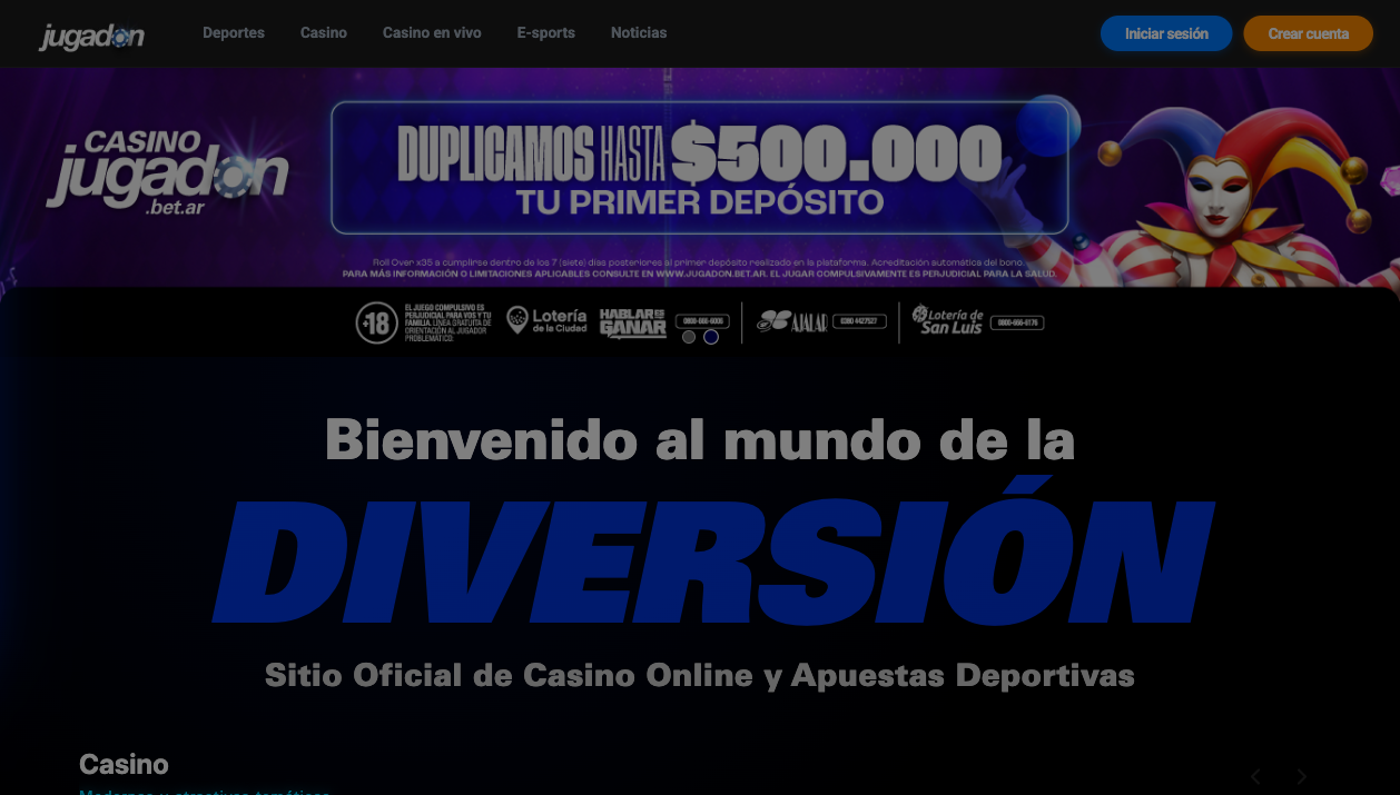 Jugadon Argentina con bono de bienvenida y casino — mayo 2026