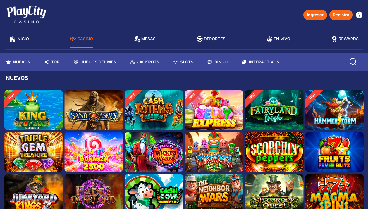 Slots populares en PlayCity Casino Online — mayo 2026