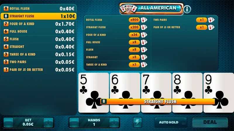 Play All American Poker