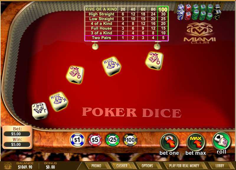 Play Poker Dice