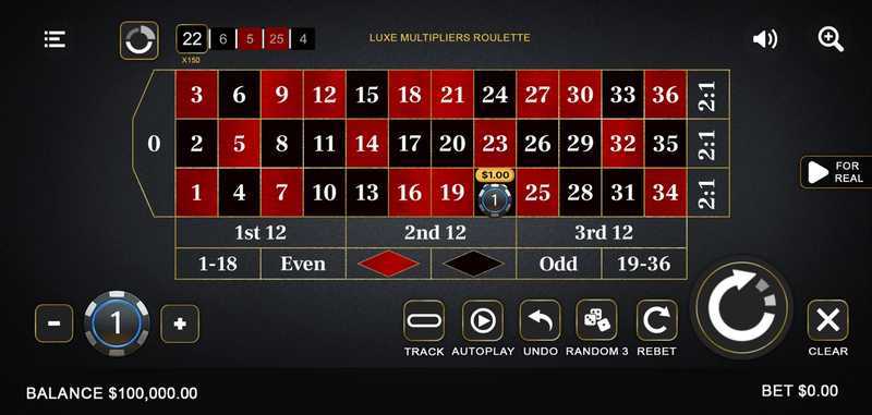 Play Luxe Multipliers Roulette