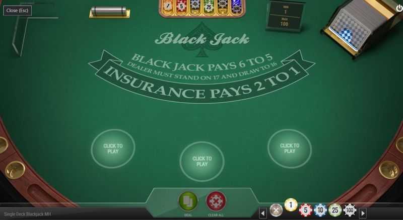 Play Single Deck Blackjack