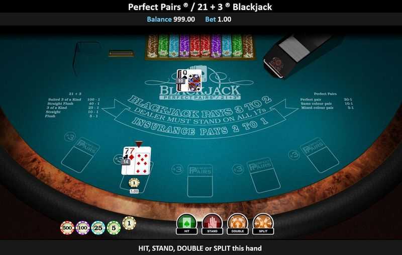 Play Perfect Pairs European Blackjack Gold MH