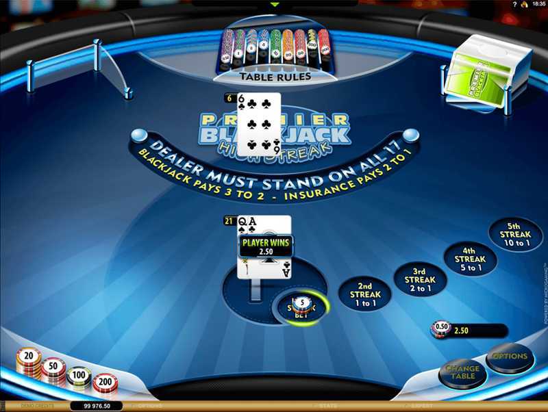 Play Premier High Streak Blackjack