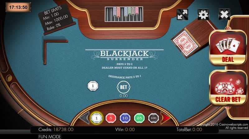 Play Blackjack 21 Surrender