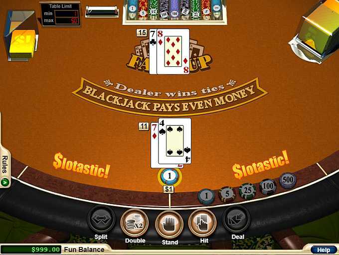 Play Face Up Blackjack