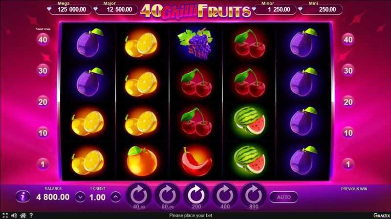 Play 40 Chilli Fruits