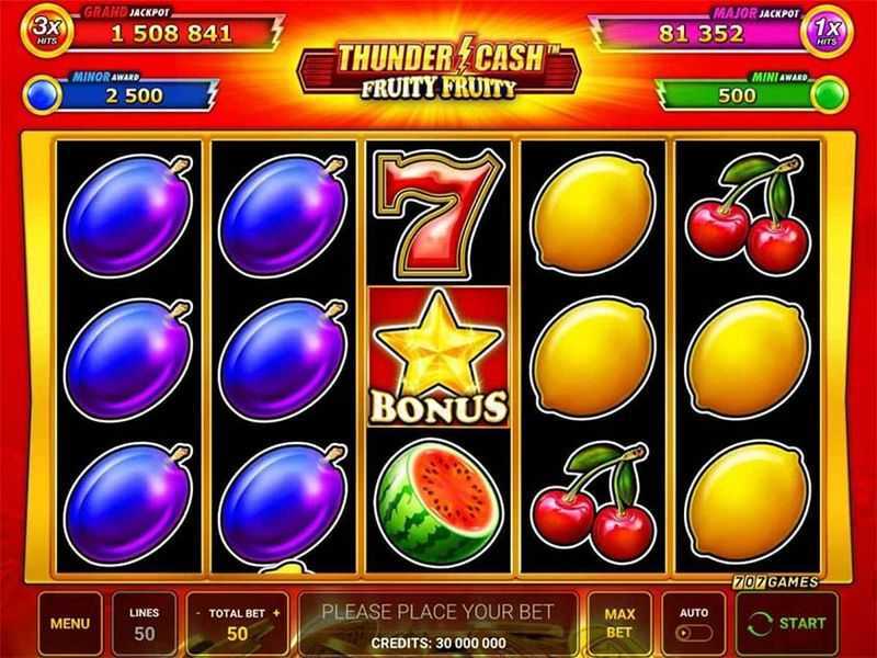 Play Thunder Cash Fruity Fruity