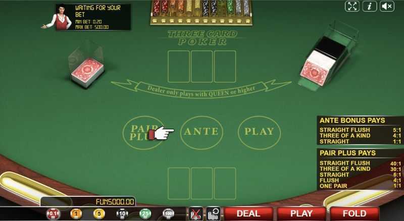 Play Three Card Poker Deluxe