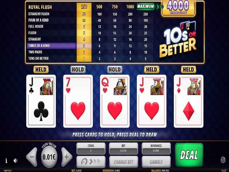 Play 4x Tens Or Better Poker