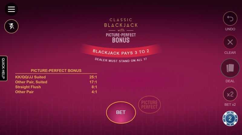 Slot Classic Blackjack with Picture-Perfect Bonus